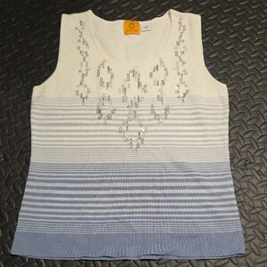 Ruby Rd. Women's Embellished Striped Tank Top Size L